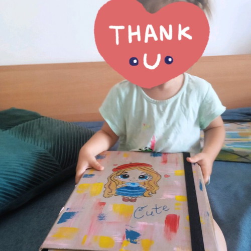 Folder for storing papers with acrylic paintings and varnish new