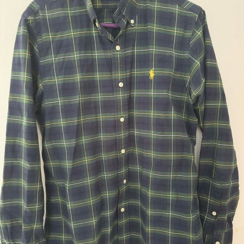Ralph Lauren shirt like new, regular fit, size Small with Medium fit, blue and green