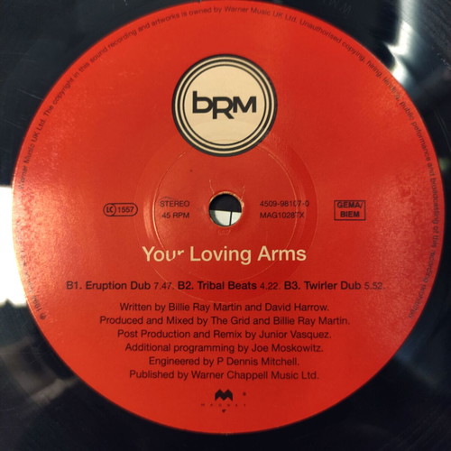 Billie Ray Martin Your Loving Arms 12" vinyl maxi single used, electronic