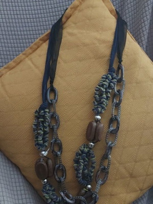 Necklaces in blue gray shades like new, set of 2 pieces