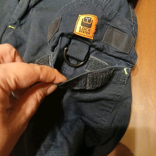 Cotton Work Pants Blue With Reflective Stripes Used
