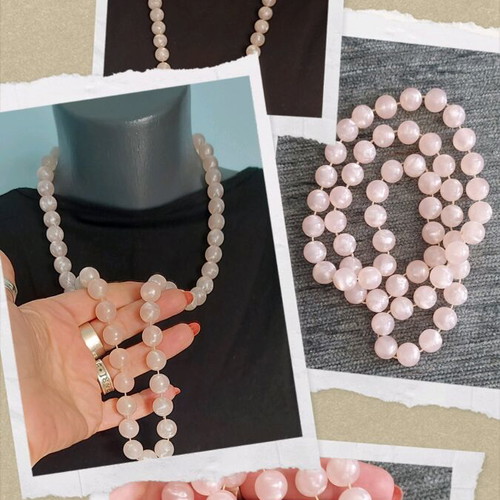 Vintage necklace like new, imitation jewelry, pink
