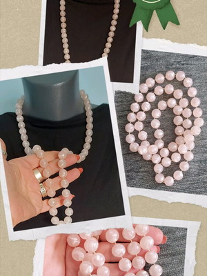 Vintage necklace like new, imitation jewelry, pink
