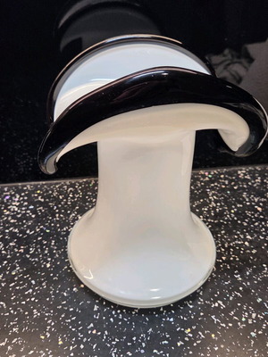 Ασπρόμαυρο βάζο      J. Słuczan Orkusz Glassworks Poland Art Glass Black & White Vase