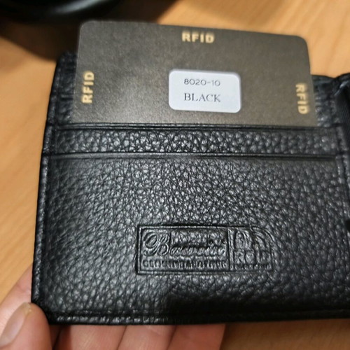 Boweisi Black Leather Men's Wallet New