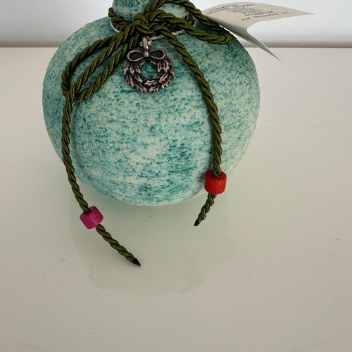 Handmade ceramic pomegranate, height 11 cm, diameter 32 cm