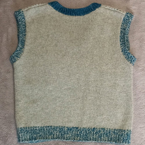 Handmade women's vest new, gray and blue, size S