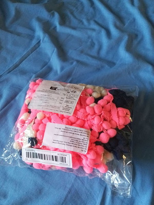 Decorative pom pom ball fringe trim new, multicolor pack
