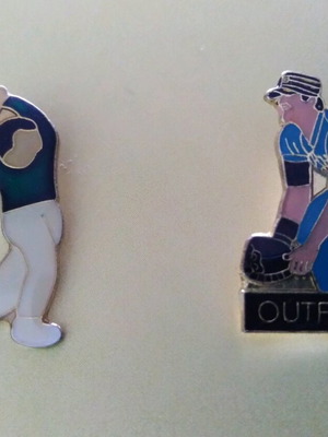 Vintage pins sports theme with baseball and golf players