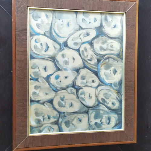 Framed painting 62x52 cm like new