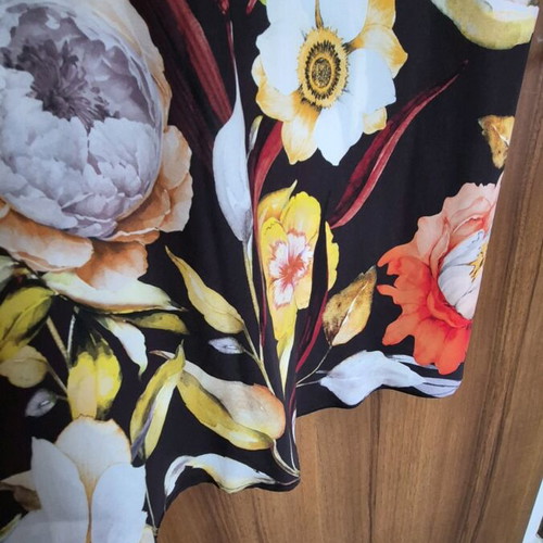 Dolce Domenica Floral Set like new, see-through shirt and long skirt multicolor