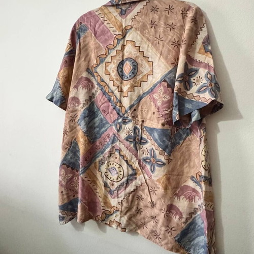 Vintage abstract shirt handmade, one size, like new, colorful, oversized fit