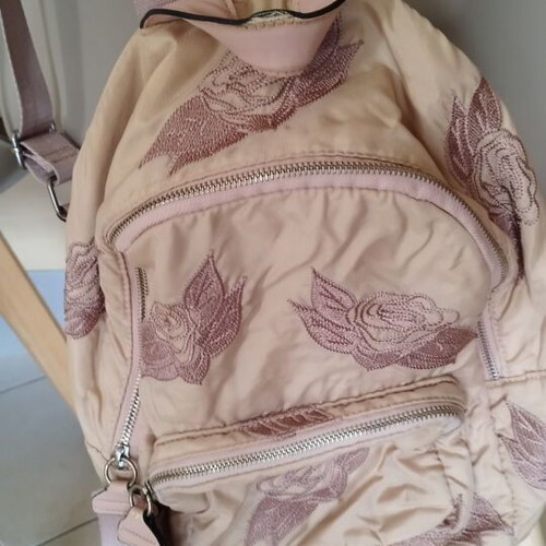 Zara backpack used, beige, fabric
