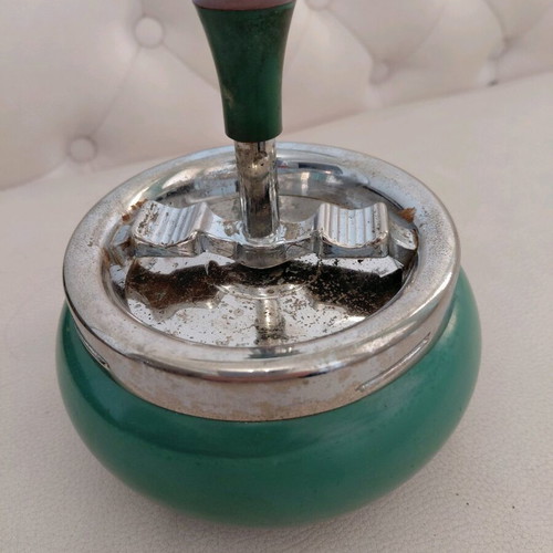 Erhard & Sohne ashtray used, vintage metal from the 1960s
