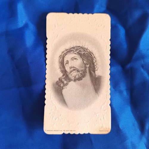 Prayer mourning cards used, set of 6 collectible religious