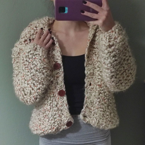 Handmade women's cardigan 100% wool with hood multicolor made to order