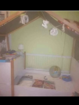 Convertible cot with mattress 180x80 and bedside table like new