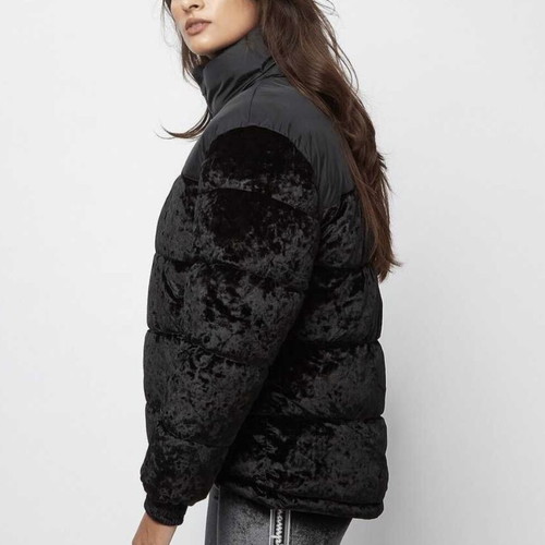Karl Kani Retro Velvet Puffer Jacket new, women's size M, black