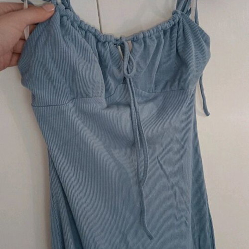 Midi blue dress like new, summer style