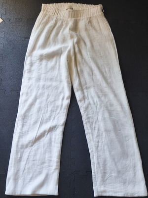 Moutaki linen pants like new, white, elastic waist, size S
