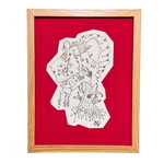 The Erinyes drawing in small frame ink on handmade paper