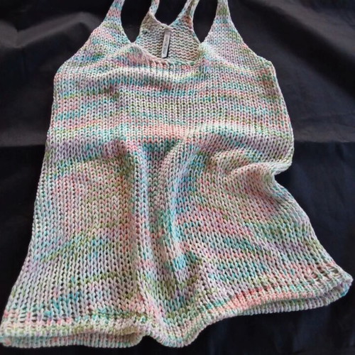 Pink Woman knitted viscose polyester top size S like new, multicolor