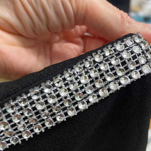 Zara top with rhinestones new, medium, black