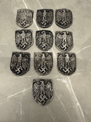 10 Αυθεντικά μεταχειρισμένα εμβλήματα WWII γερμανικού στρατού με σβάστικα