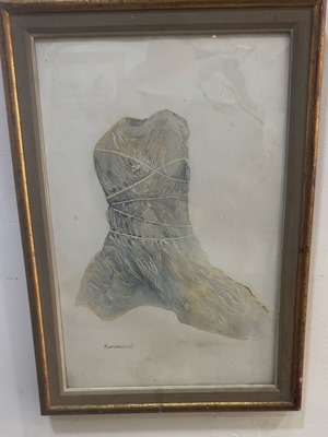 Πίνακας Ζωή του ζωγράφου Σαράντης Καραβούζης σαν καινούργιο 50χ70