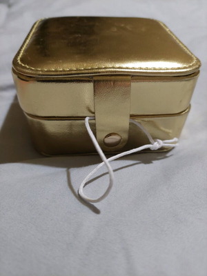 Square jewelry box gold color new