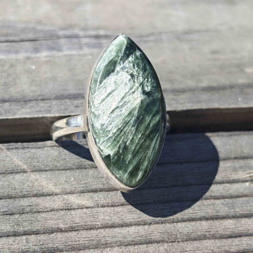 Silver ring with Seraphinite, new, size 6.5