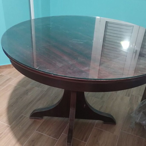 Round dining table with chairs