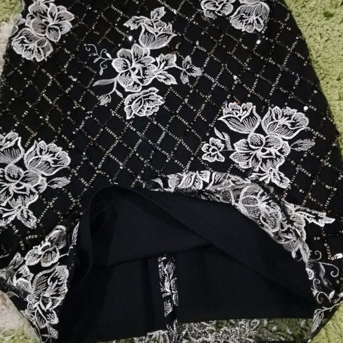 Lipsy London long sleeve lace and sequin midi dress new, black and white, size S/M
