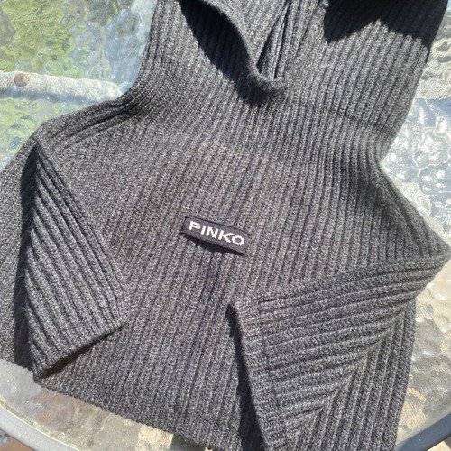 Pinko grey knit hat, one size