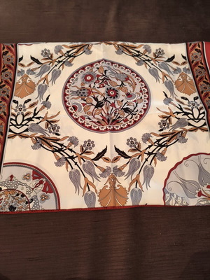 Silk Long Scarf Bursa Silk Art like new, floral design