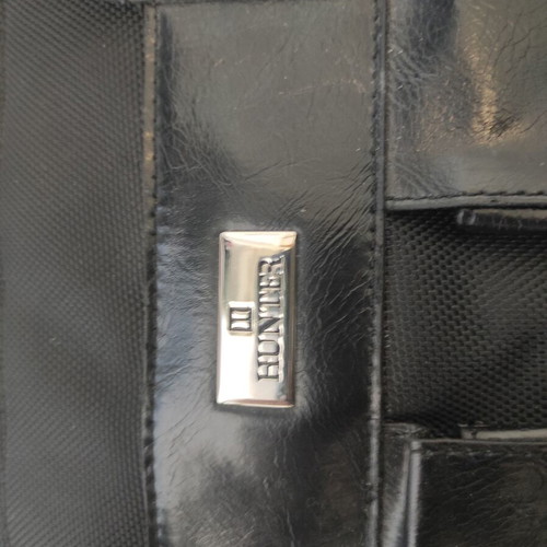 Hunter black briefcase used, 40x30 cm, shoulder strap, multiple pockets