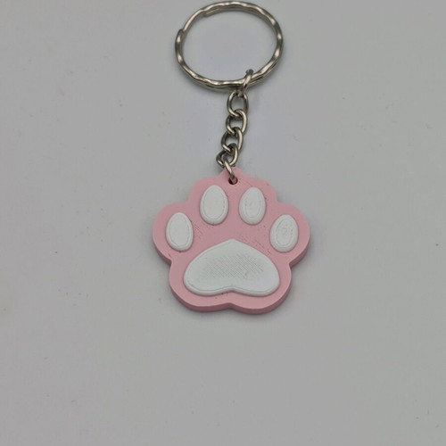 Paw keychain new, 3d printed from esun pla matte material