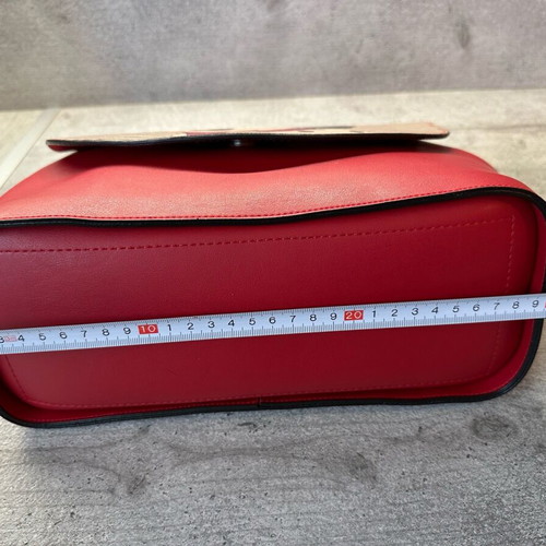 Dalmatian Dogo women's handbag like new, vegan leather, white and red