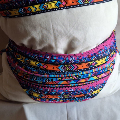 Temu bikini set XL neon ethnic aztec print new