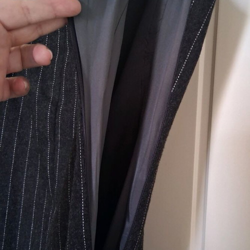 ZARA wool dress dark gray with pin stripe pattern like new, size Small