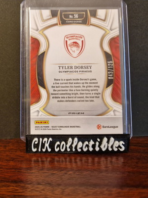 Panini Euroleague Select Olympiacos Tyler Dorsey /125 cracked ice card