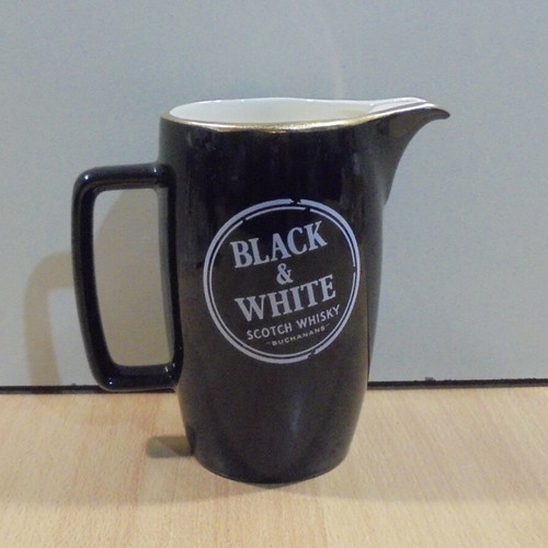 Black & White Scotch Whisky old promotional ceramic jug used