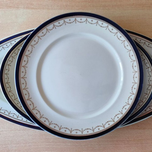 Dunn Bennett Royal Victoria Pottery set of 3 vintage English platters used