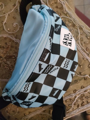 Sinsay waist bag like new, blue with checkerboard pattern
