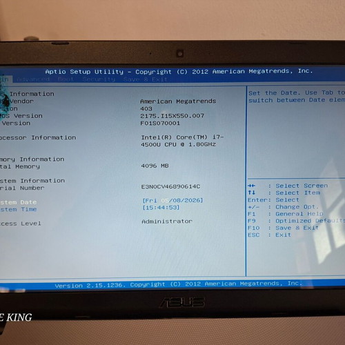 Asus X550LD laptop used, for restoration or parts, Intel Core i7, 15.6"