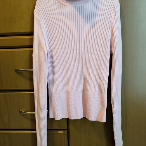 Zara pink turtleneck ribbed blouse new size medium