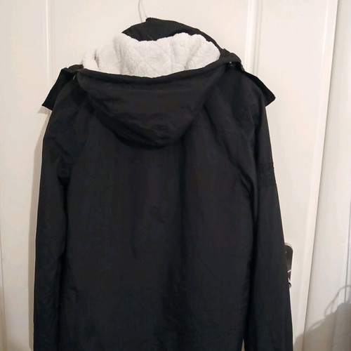 Superdry windbreaker jacket with inner fur, black, size S