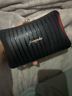 Handbag new, black with bold black stripe