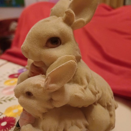 Decorative rabbit with babies used