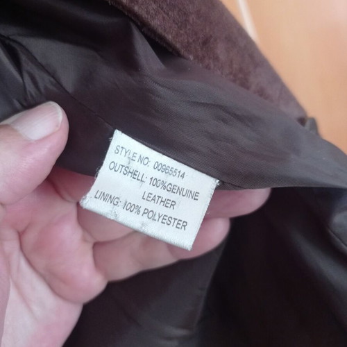Women's suede leather coat used, size M, dark brown